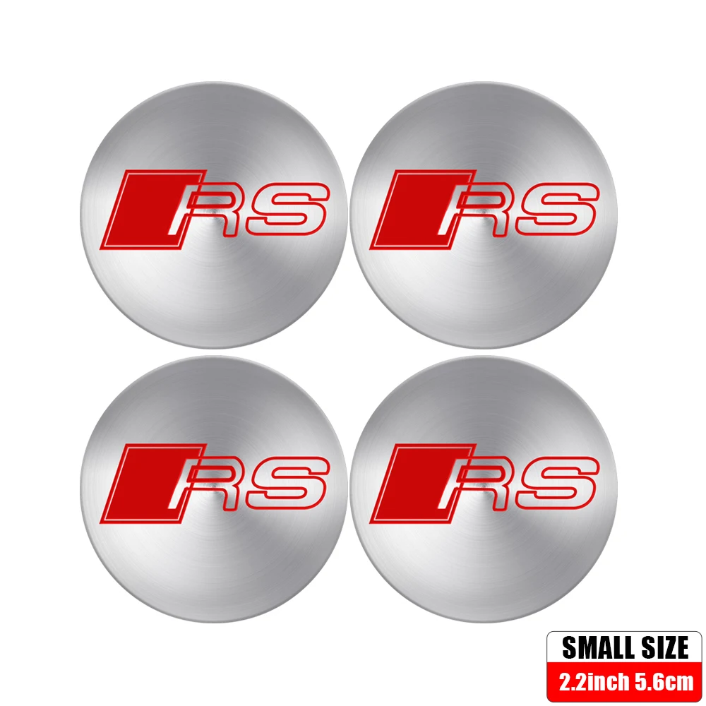 4PC 56/60/65mm Car Wheel Center Hub Cap Stickers Car Badge Emblem Decal Decor Accessories For AUDI S RS A3 A4 S3 S4 RS4 TT Q1 Q2