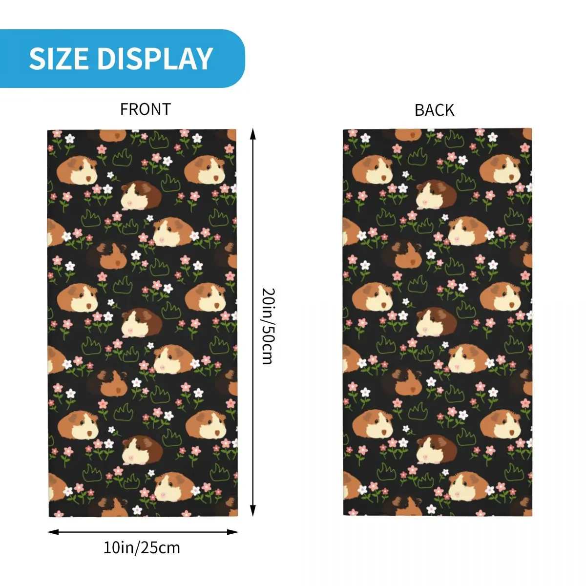 Guinea Pig And Flowers Bandana Neck Warmer Men Women Winter Hiking Ski Scarf Gaiter Domestic Cavy Face Cover