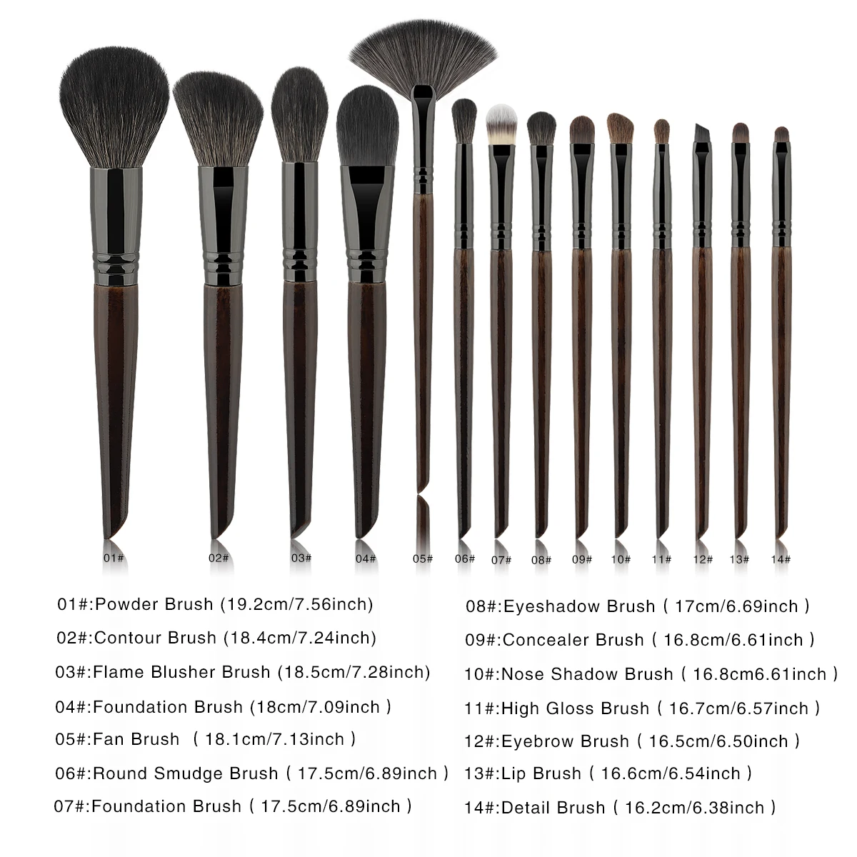 14 pcs Makeup Brushes Sets Soft Goat Hair Blusher Sculpting Highlight  Make Up Brush Set maquiagem