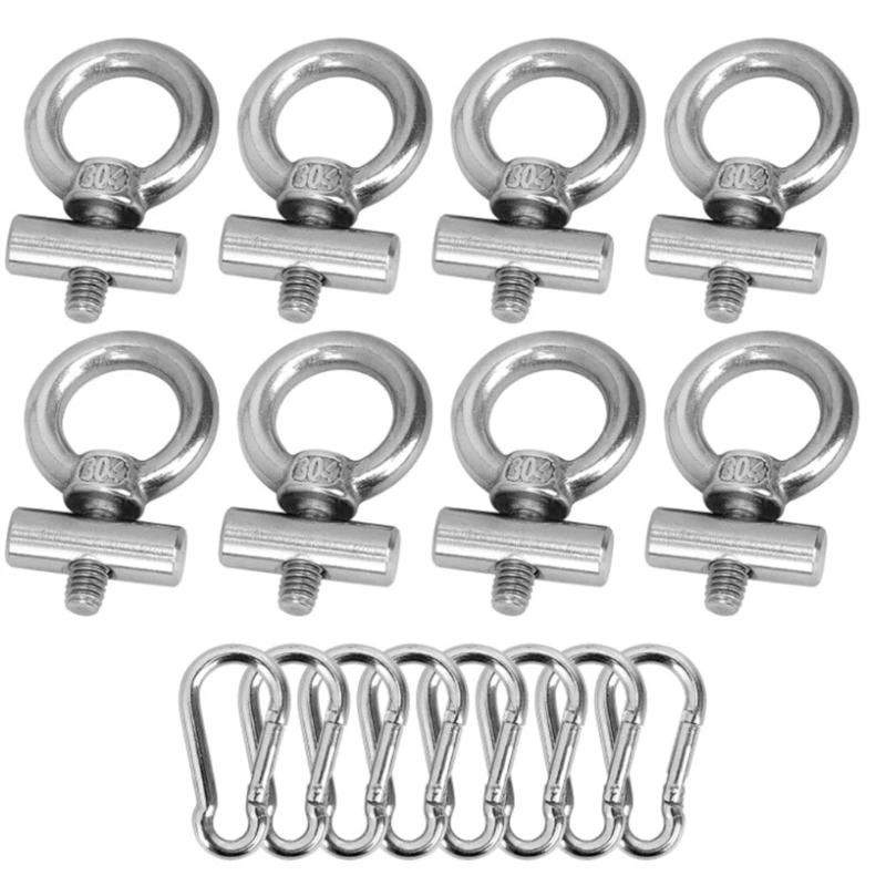 

Camping Awning Hooks Clip Stainless Steel Awning Rail Stopper with Carabiner For Motorhomes Campervans Caravans