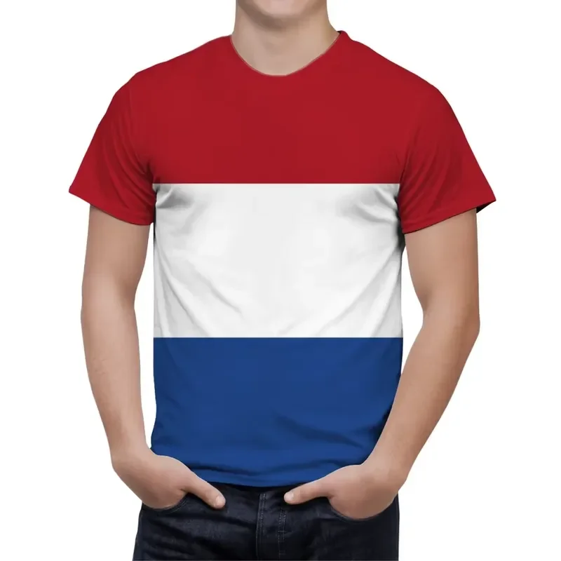 2026 Men's 3D Netherlands Flag Printed Fashionable Breathable Sports T-Shirt for Active Lifestyle and Casual Wear
