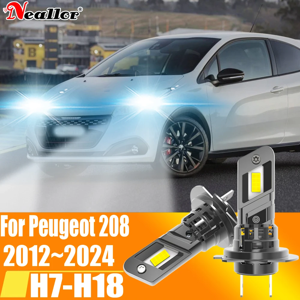 

2x High Power H7 Led Headlight Canbus No Error H18 Car Bulb 6000K White Light Moto Diode Lamp 12v 55w For Peugeot 208 2012~2024