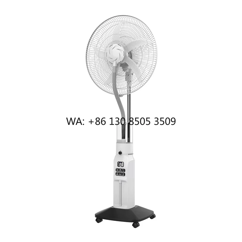 

18-Inch Solar Battery Powered Emergency Mist Fan 9 Wind Speeds USB Remote Control Stand Fan for Household Use Rechargeable