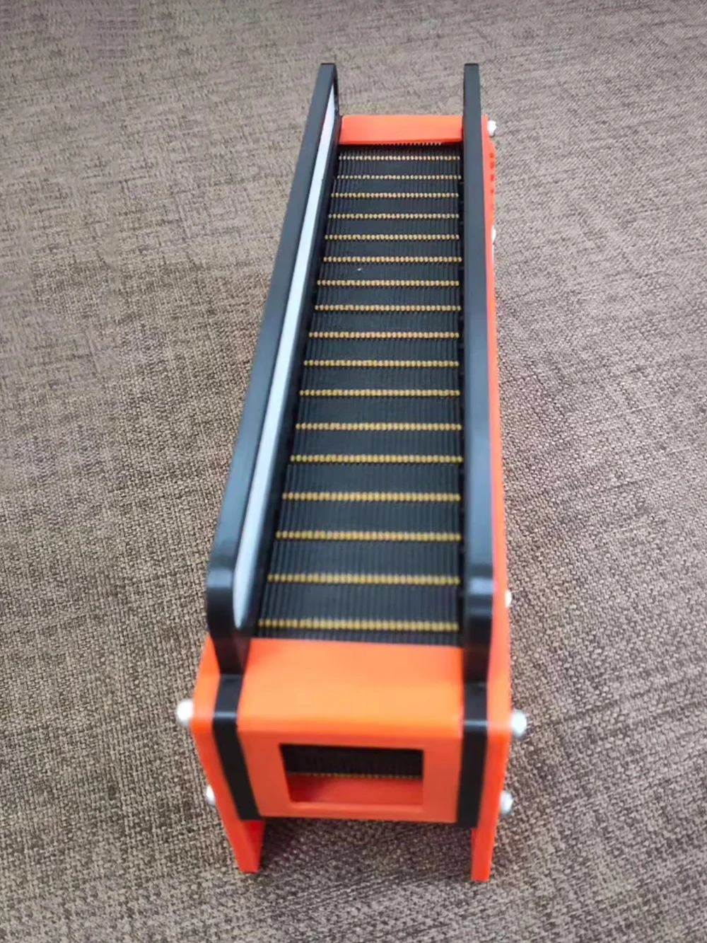 Remote Control Extended Escalator Model – 3D Printed Moving Staircase Toy with Remote (Orange/Blue/White)