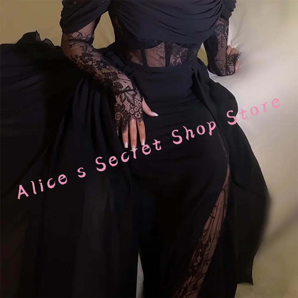

Elegant Off Shoulder Lace Pleat Straight Formal Evening Dresses Birthday Party Prom Gowns Customized