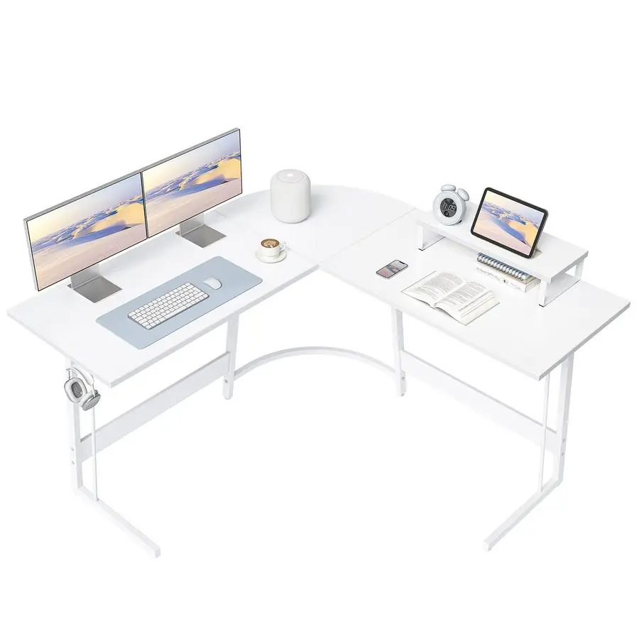 L Shaped Gaming Desk with Monitor Stand