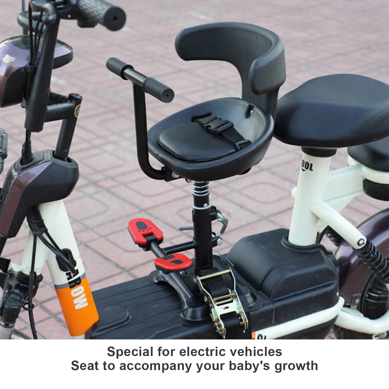 Electric Bicycle Child Safety Seat Pedal Motorcycle Scooter Can Lift Detachable Front Baby Kids Seats