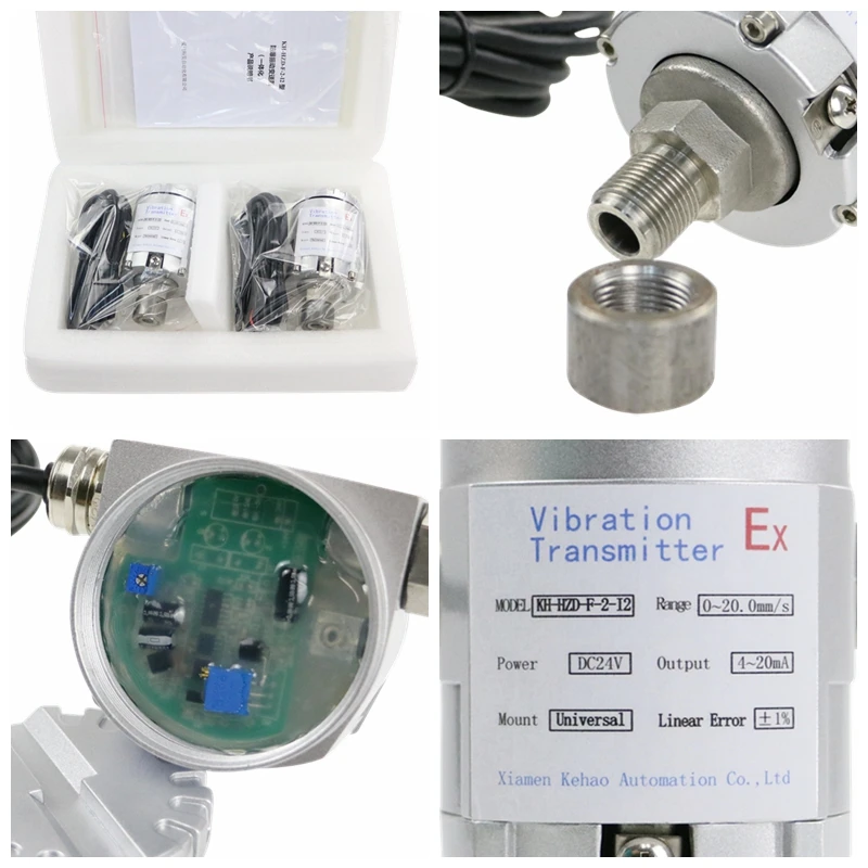 Trasmettitore di vibrazioni con sensore accelerometro 4-20 mA ad alta temperatura antideflagrante per ambienti estremi