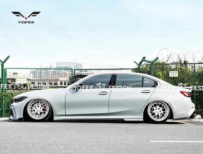 For YOFER for BMW3 G20G28 Universal Extend Lips Side Skirts Car Accessories Bodykit Splitter Side Skirts