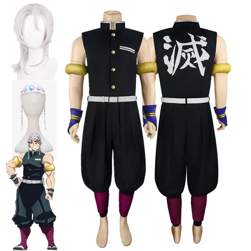 

Anime Season 2 Kimetsu No Yaiba Uzui Tengen Cosplay Costume Uniform Set Halloween Carnival Party Clothes