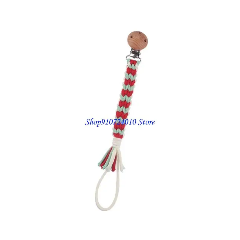 

77HD Pacifier Chain Belt Cotton Pacifier Clip Holder Strap Toddler Crib Pendant
