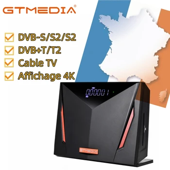 GTMEDIA V8 UHD 4K Satellite Decoder DVB-S2X + T2 Receiver with Smart Card Slot Support France H.265 Stock, PK GTMedia V8 NOVA