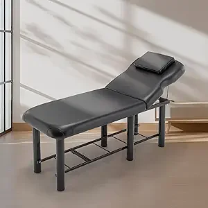 Professional Massage Bed 73 Inch, Stationary Physical Therapy Table, Treatment Table Salon Bed with Removable Headrest