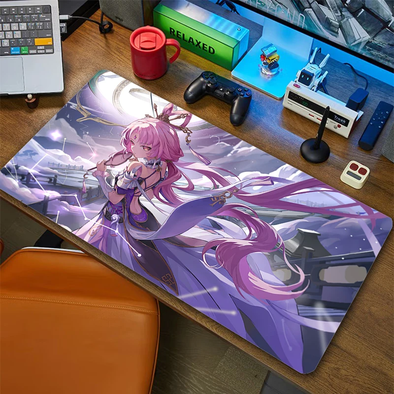 

Computer Honkai Star Rail Gaming Mouse Pad Office Large Mousepad Extend Mouse Mat Keyboard Pads XXL Rubber Gamer Desk Mat 100x50