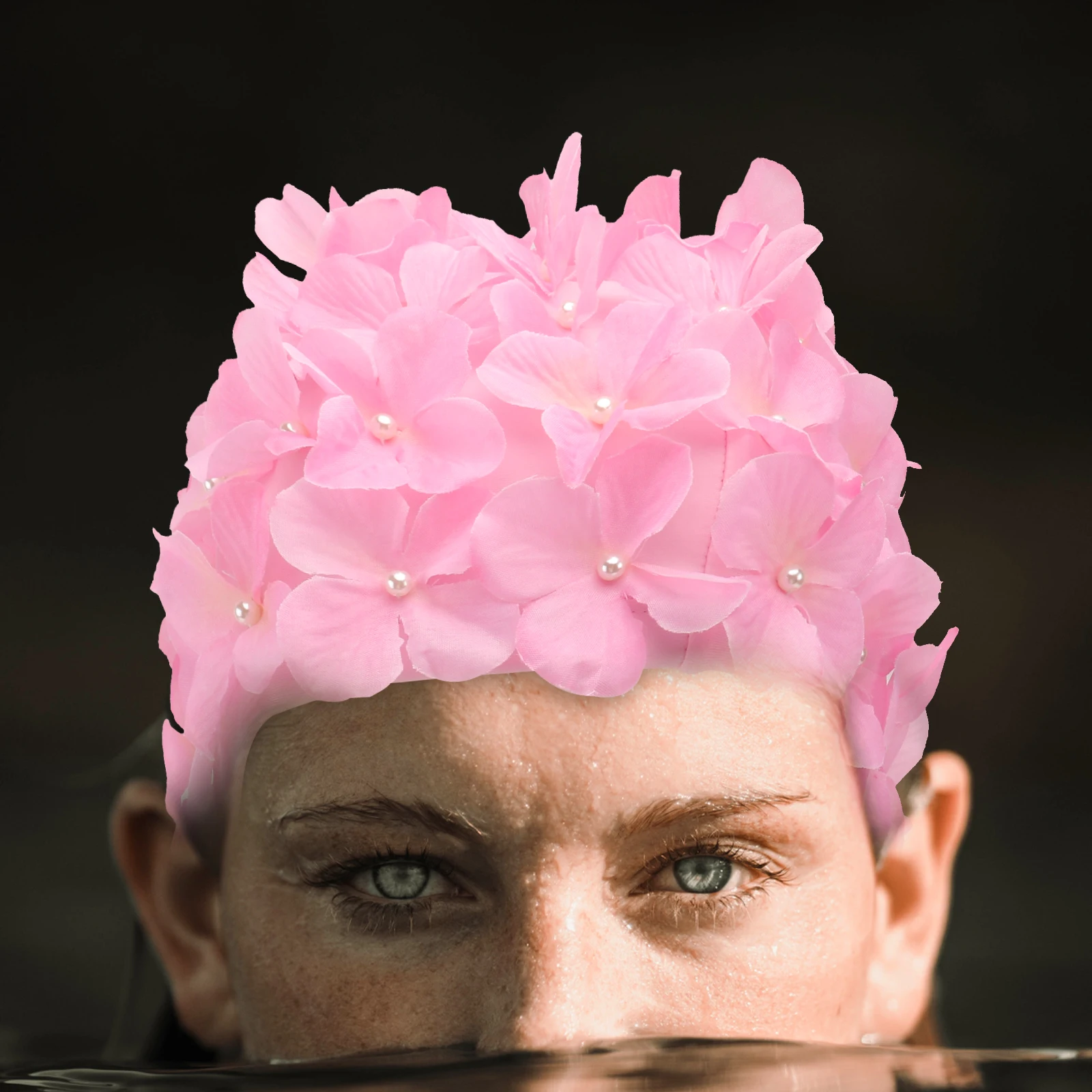 

Lovely 3d Flower Swim Cap Comfortable Texture Pink Bathing Hat For Women Sun Protection And Bacteria Free Swimming Accessories