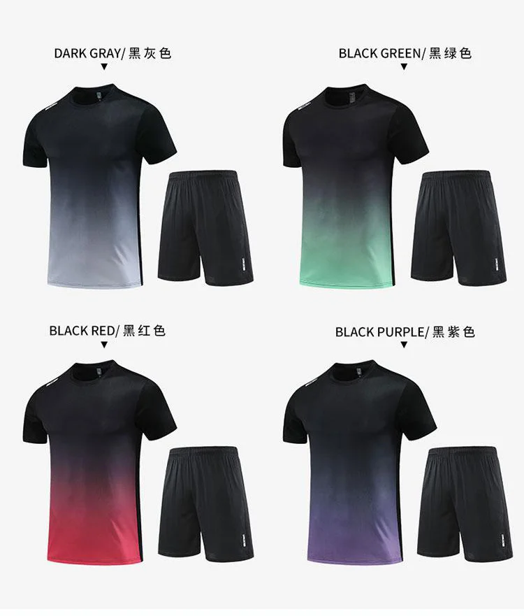 24/25 Wholesale Sport High Quality Custom Logo Short Sleeve Top And Sport Shorts Thin Breathable Sportswear Men's T-shirt Set