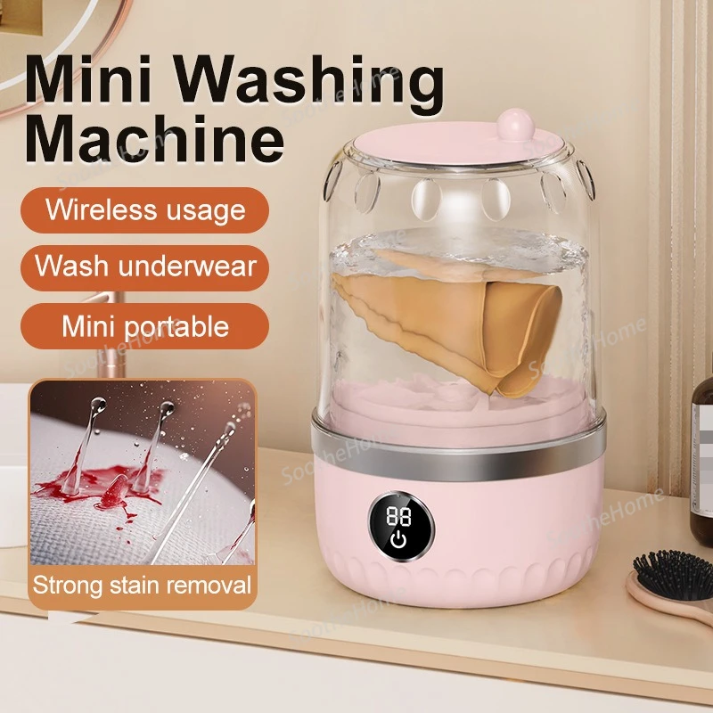 

Mini Portable Fully Automatic Timed Washing Machine for Underwear Socks washing machine portable