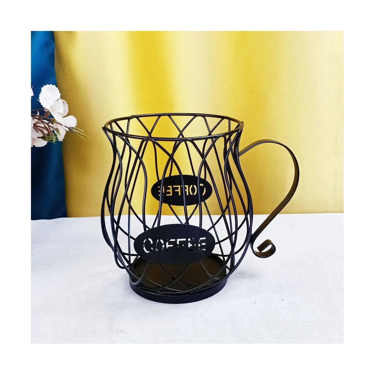 Universal Coffee Capsule Storage Basket Coffee Cup Basket Coffee Pod Organizer Holder Black Cafe Hotel