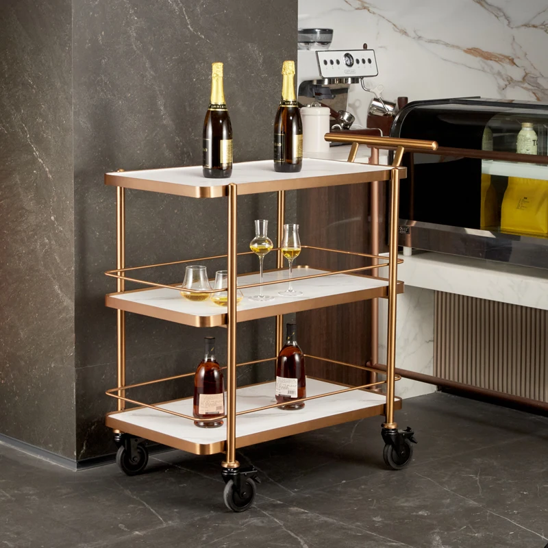 

Portable Utility Hotel Handcart Trolley Mobile Commercial Hotel Handcart Banquet Luxury Carrinho De Hotel Beauty Furniture