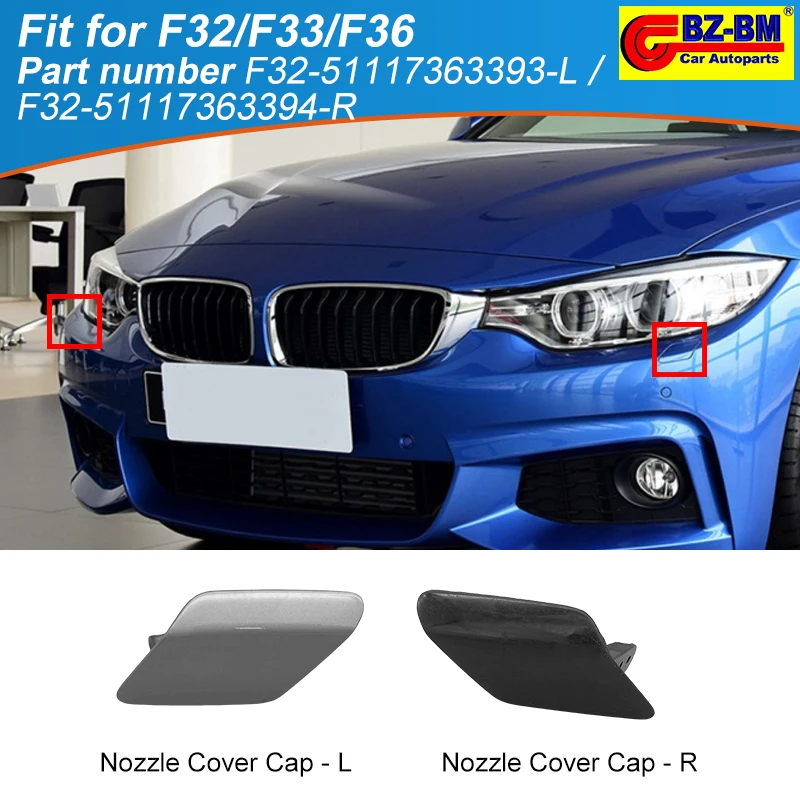 Washer Headlight Cover For BMW 4 series F32 F33 F36 Front Bumper Cap Left or Right Side Cover 51117363393 51117363394