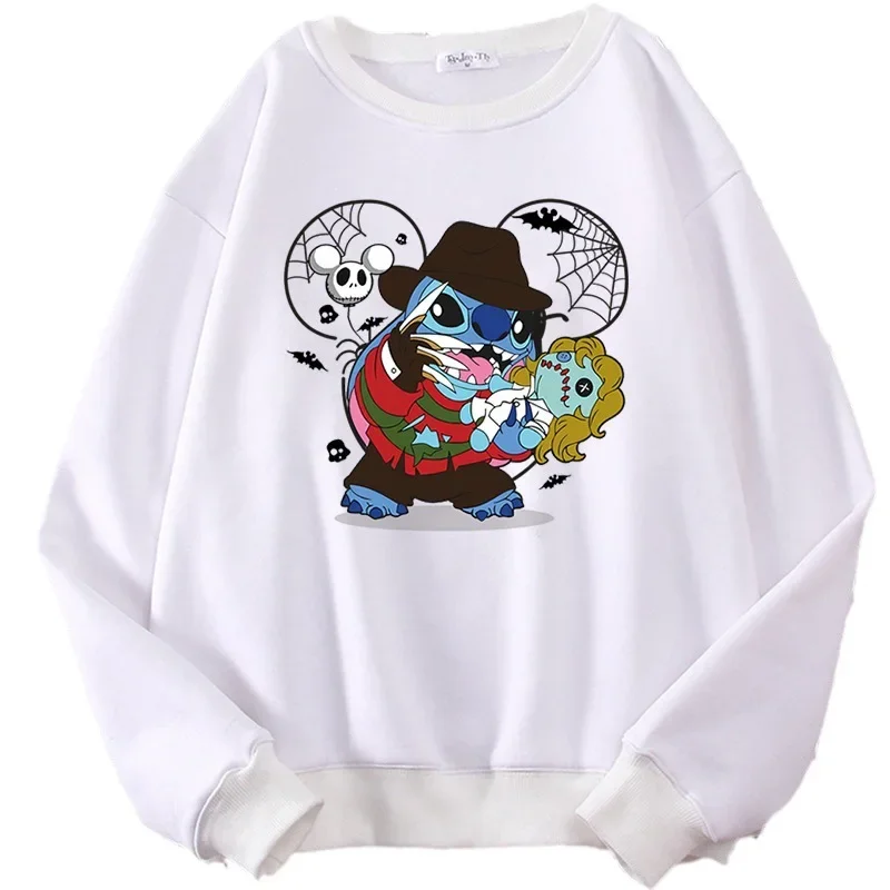 STITCH halloween Halloween Hoodie Funny Print Disney Loose Sweater