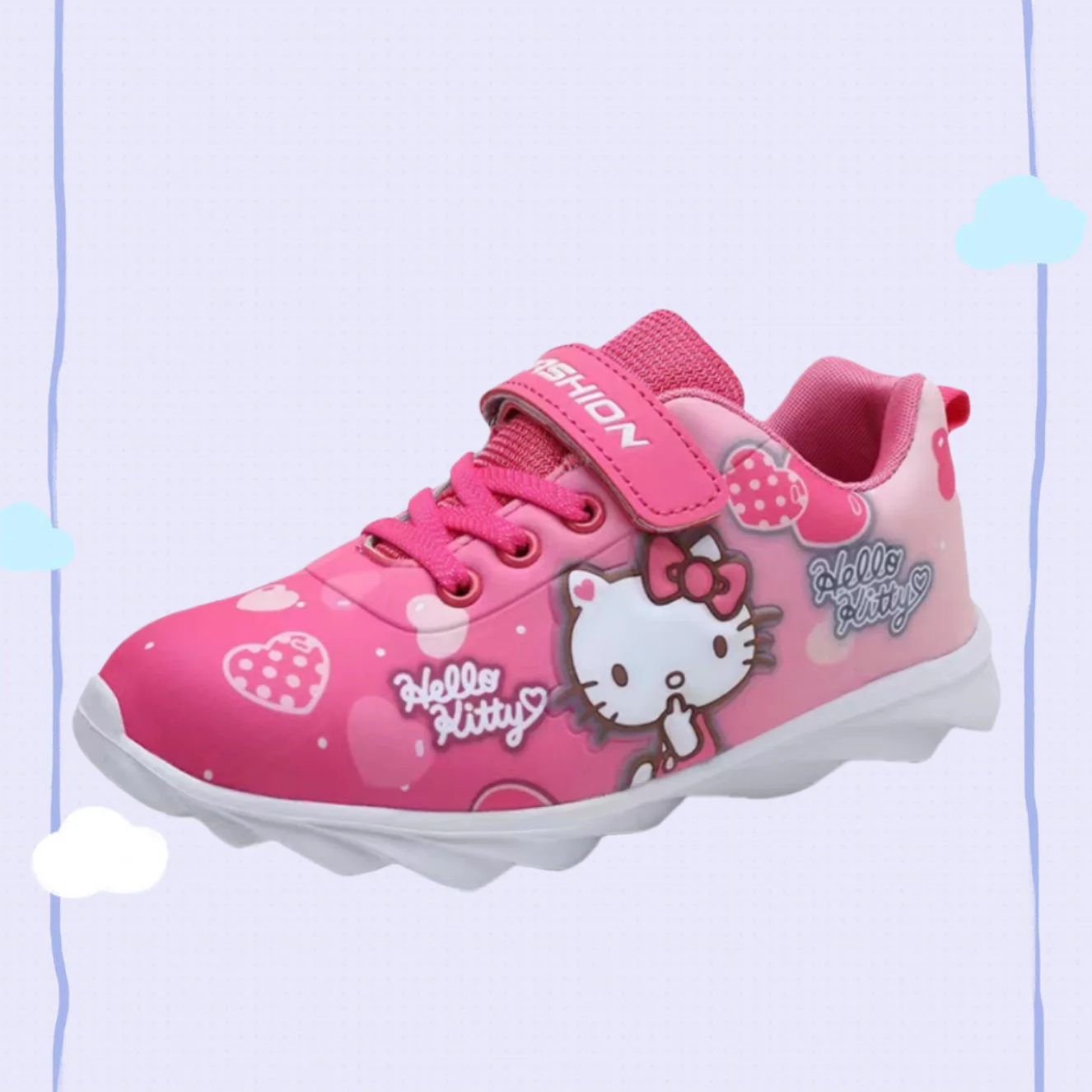 Kids Hello Kitty Shoes Sanrio Casual Sneakers Girls Tennis Shoes Anime Children Basket Shoes Kitty Cat Sport Shoes Size 25-32