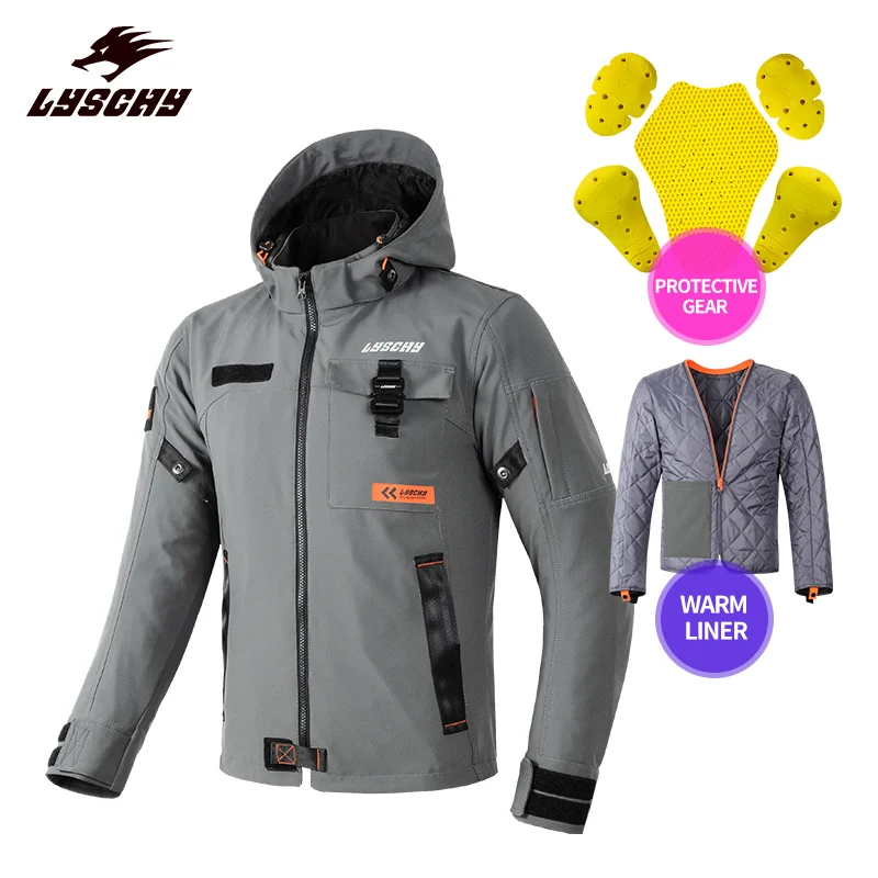 Four Seasons LYSCHY Motorcycle Riding Cloth Men Women Winter Waterproof CE Anti-drop Warm Leisure Motorcycle Racing Jacket