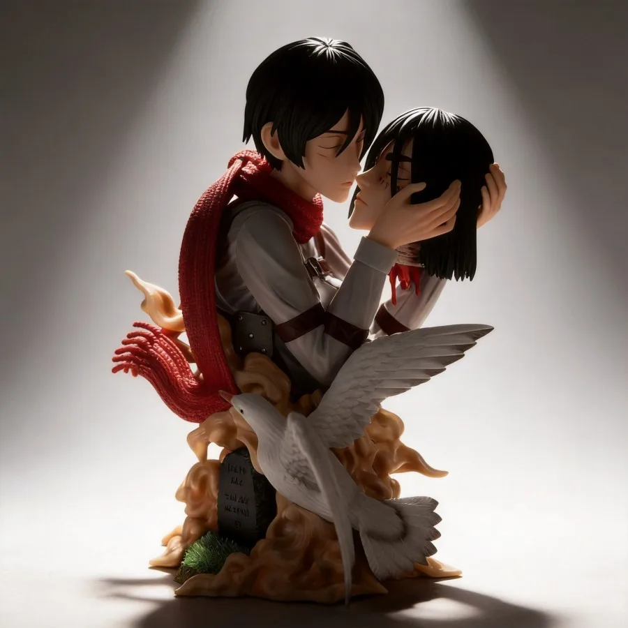

Attack on Titan Anime Mikasa Ackerman Death Kiss GK Statue 22cm Collectible Figure Model Toy Desktop Decoration
