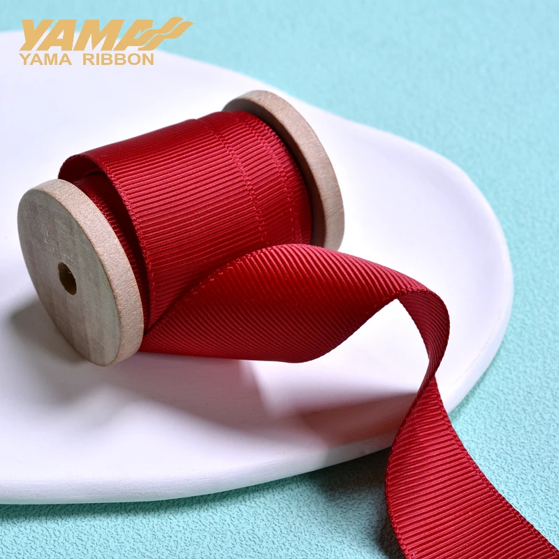 YAMA-Grosgrain Ribbon for Craft DIY, Dress Accessory, House and Wedding Decoration, Red and Pink Ribbon, 25mm, 28mm, 32mm, 38mm,