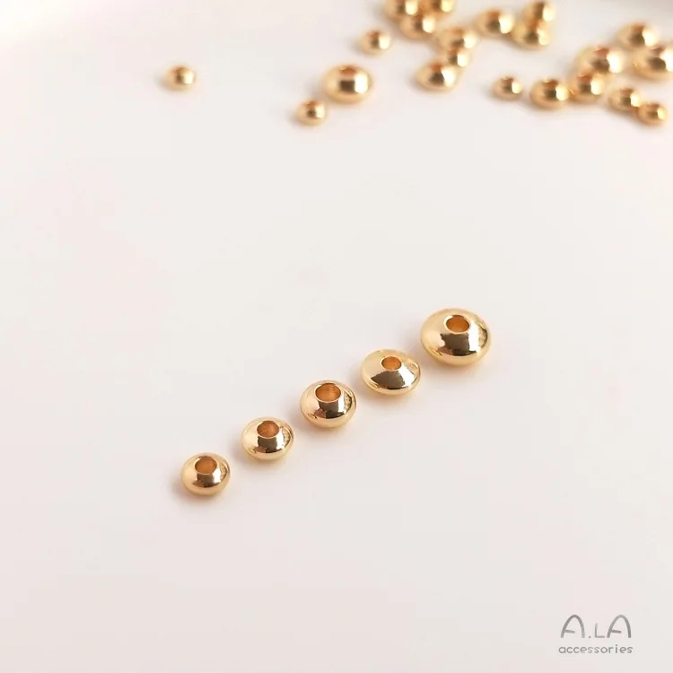 14K Gold Faced Gold Beads DIY Bracelet Abacus Beads 3/4/5mm Spacer Beads 100Pcs