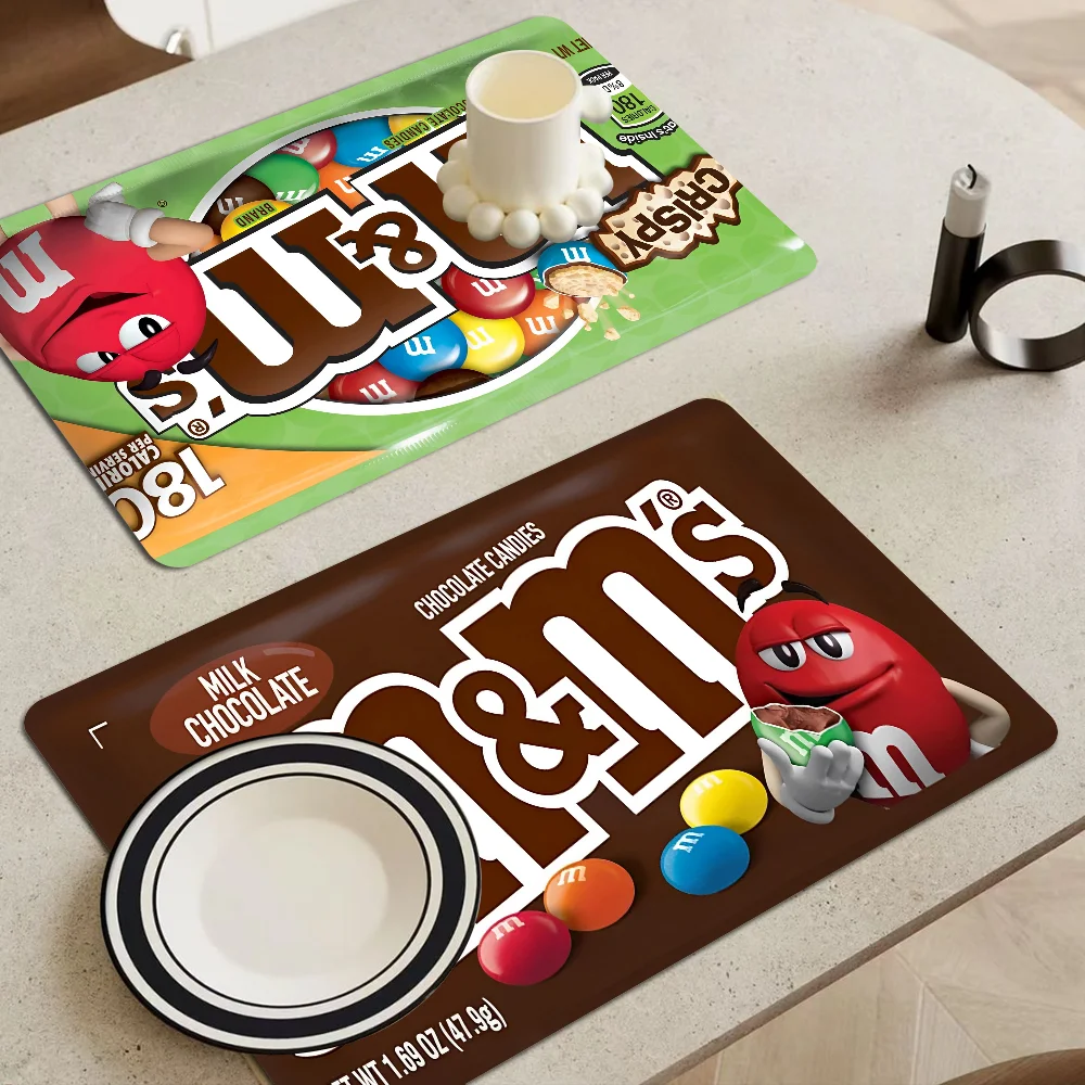 M&Ms Chocolate Coffee Cup Ironing Mat Modern Art Texture Drying Mat Kitchen Counter Coffee Bar Drain Mat