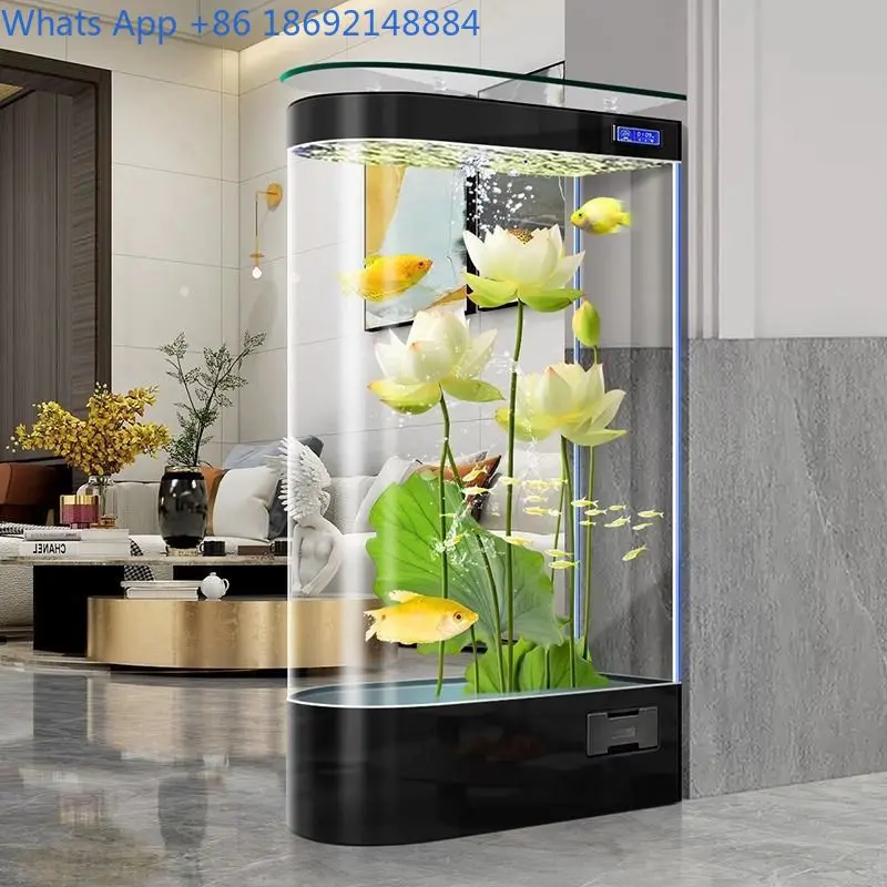

New Living Room Household Glass Fish Tank Aquarium Entryway Screen Partition Bullet Head Goldfish Tank