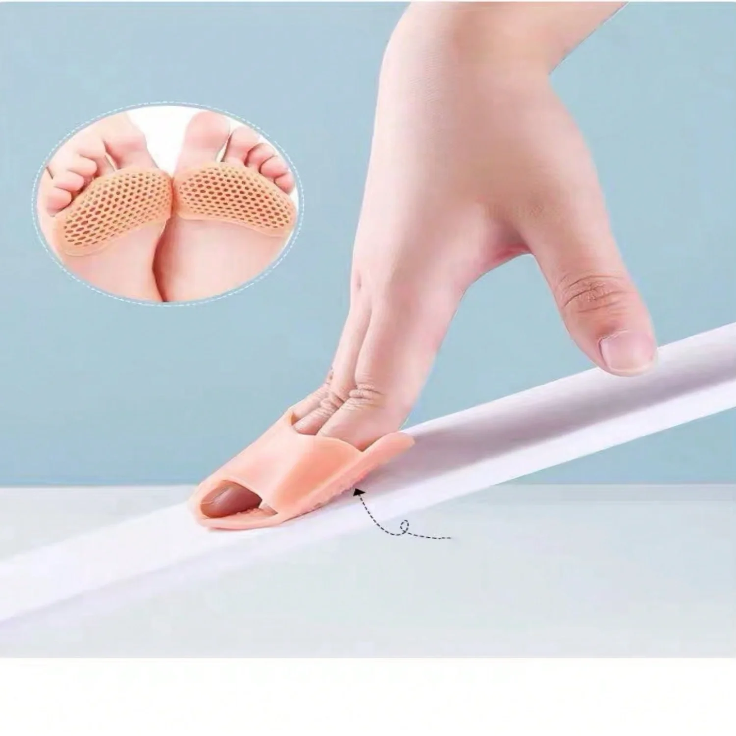 

1 Pair Silicon Gel Forefoot Pad For Women's High Heels, Anti-Slip And Anti-Wear Half Insole, Soft And Thick Foot Care Cushion Pa