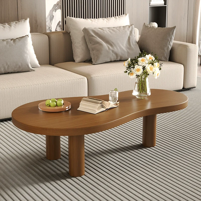 

Solid wood coffee table small apartment modern simple retro designer wooden tea table household living room special-shaped