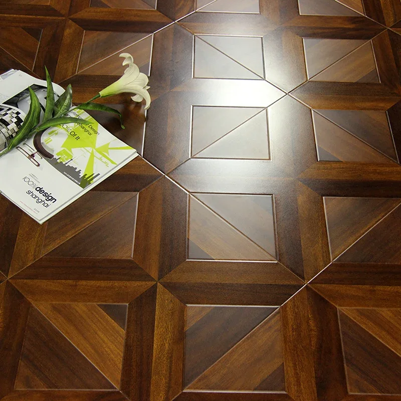 Wooden pattern reinforced composite environmentally friendly wear-resistant waterproof floor 12mm factory direct sales