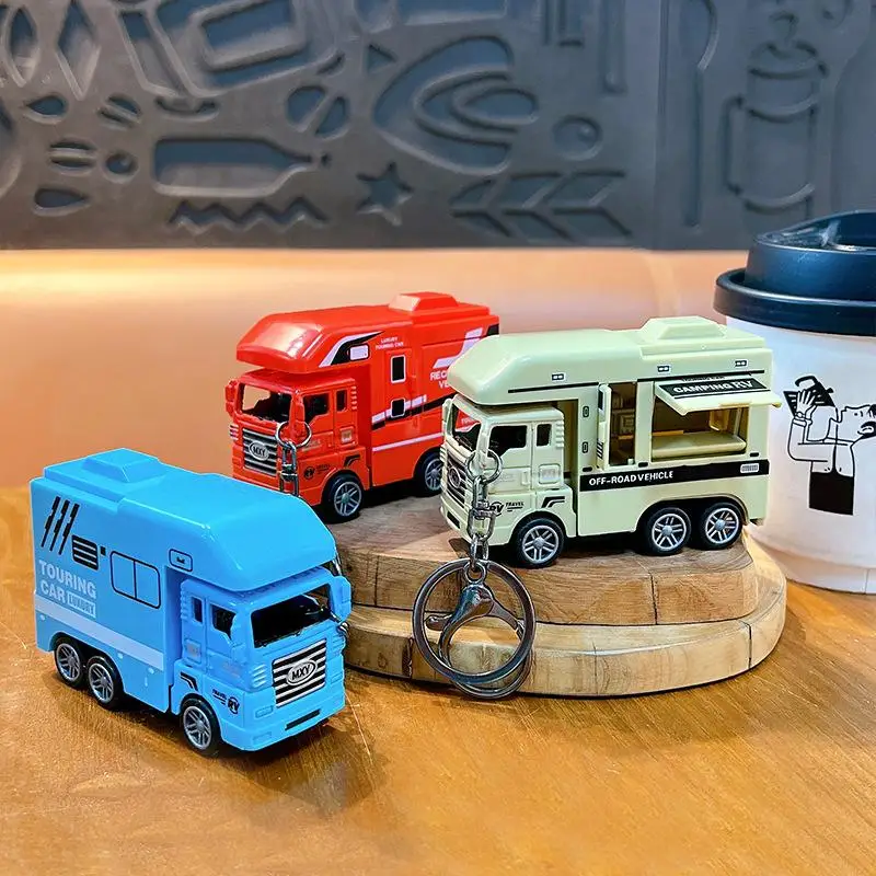 

1 шт., игрушечная модель дома на колесах из сплава, 1:48, литой автомобиль для детей, коллекционные предметы с прицепом на колесах, подарок для взрослых, подвески для сумок для мужчин и женщин