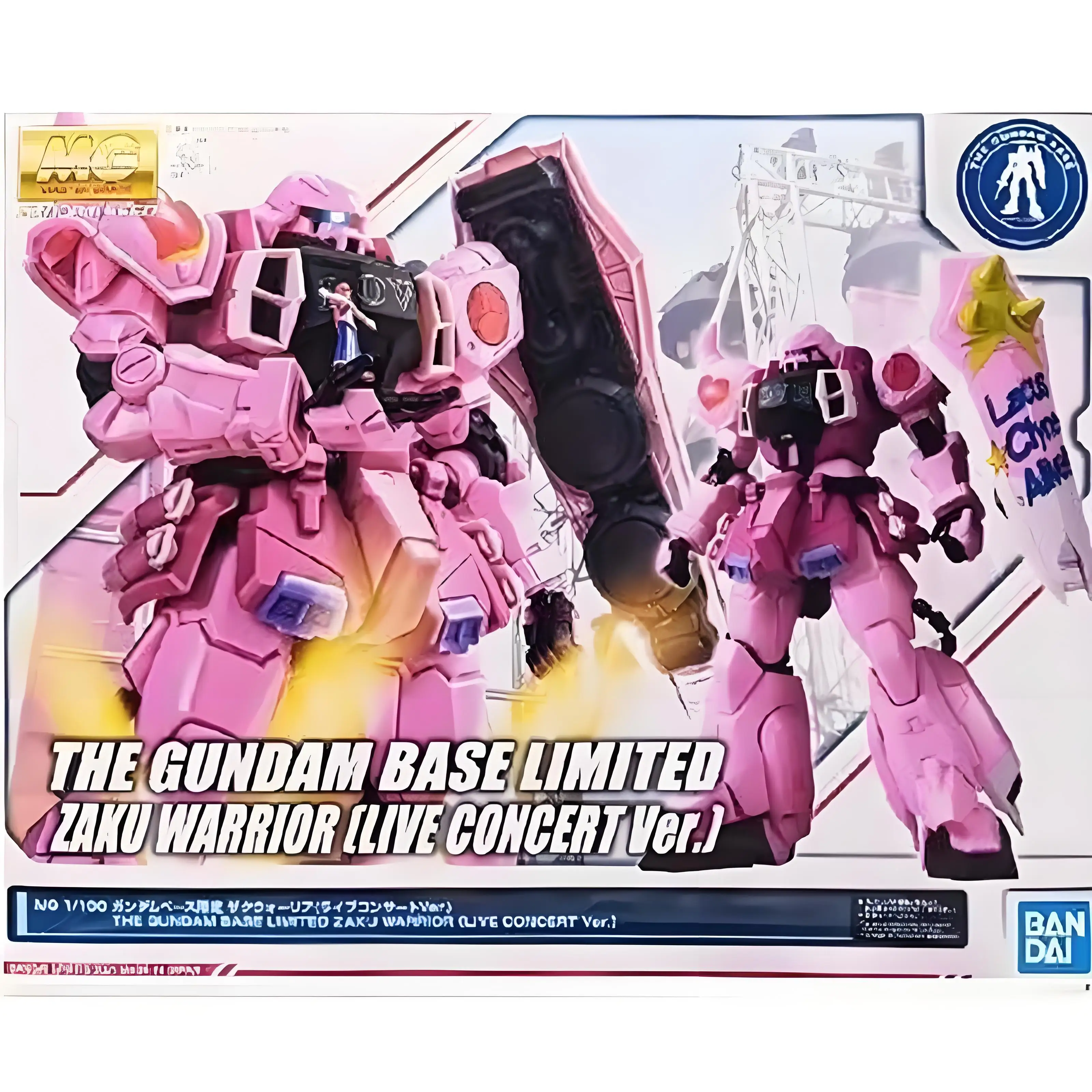 Bandai Gundam MG 1/100 EL GUNDAM BASE LIMITADA ZAKU WARRIOR[LIVE CONCERT Ver.] Figuras de acción modelo de ensamblaje juguetes coleccionables