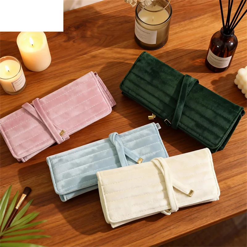 Multi-functional Velvet Jewelry Bag Embroidered Foldable Jewelry Storage Bag Used Storing Items Such Rings Necklaces Earrings