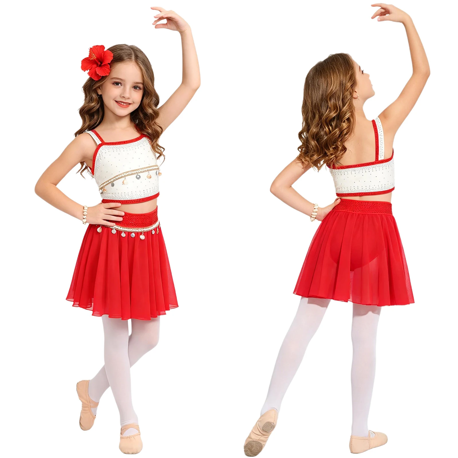 

Kids Girls Ballet Dance Sets Princess Dress Up Cosplay Costume Dance Performance Suit for Stage Show Competition Wear Outfit