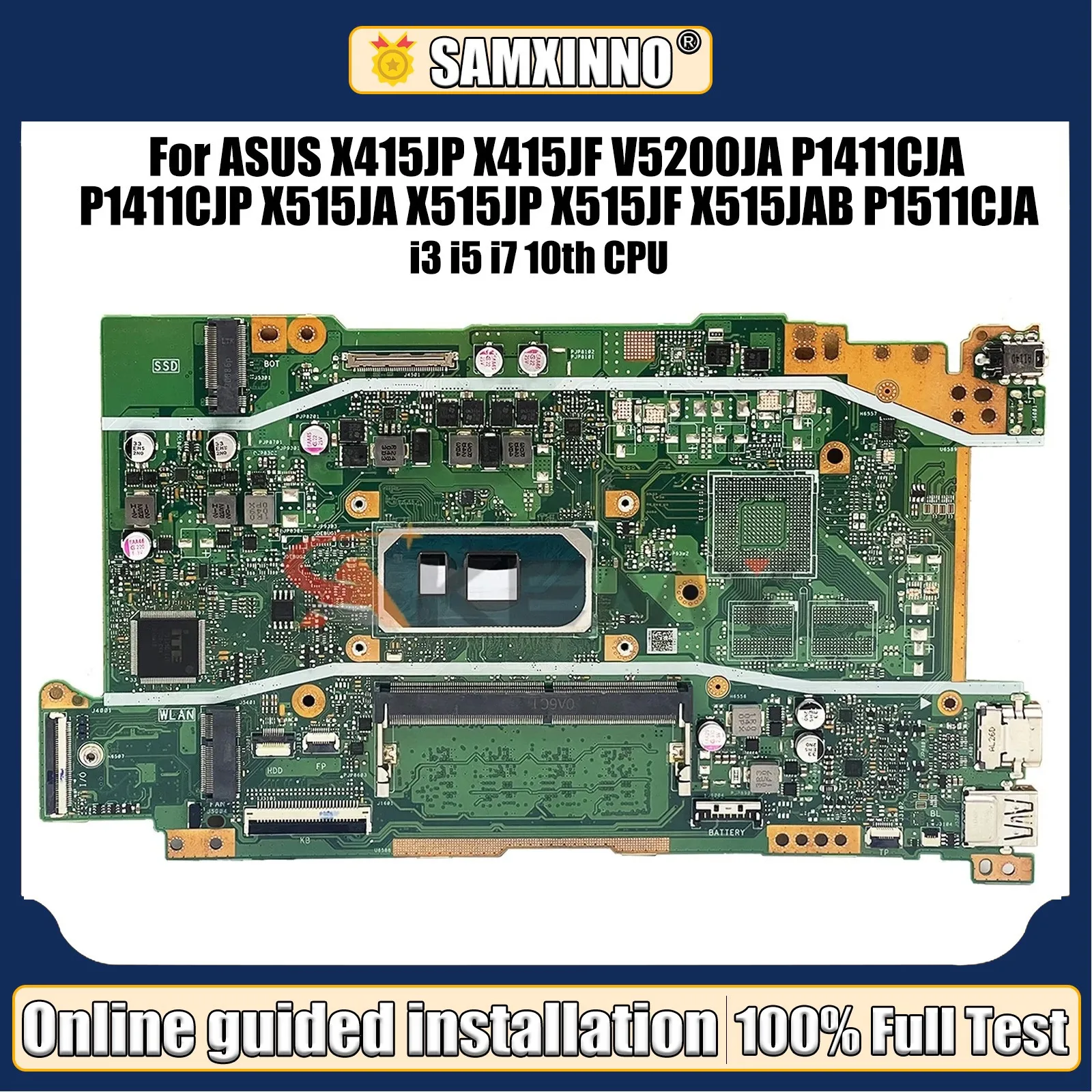 Laptop moederbord ondersteuning asus printplaat i3 i5 i7 10e X415JA moederbord x415JP X415JF x515ja x515jf x415e X515JP 4G ram