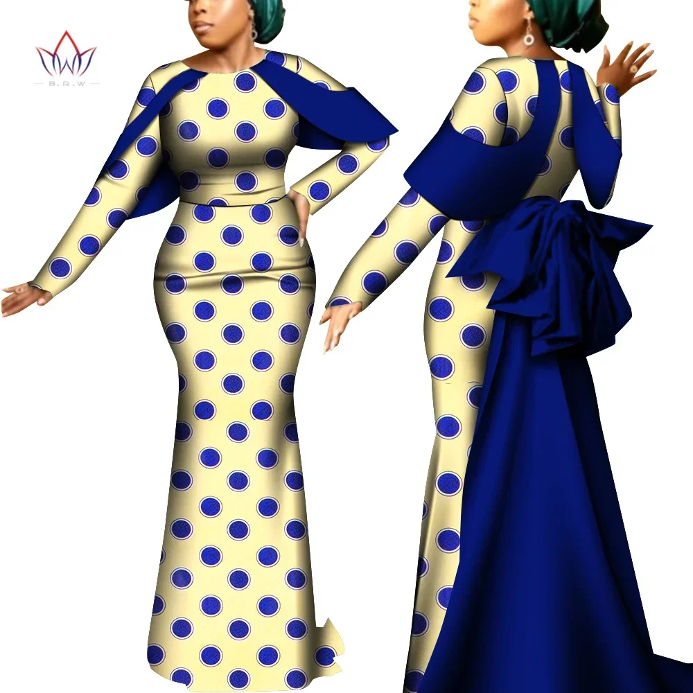 Vestido de festa de manga longa estampado africano riche iki vestidos africanos para mulheres bodycone vestidos africanos wy9108