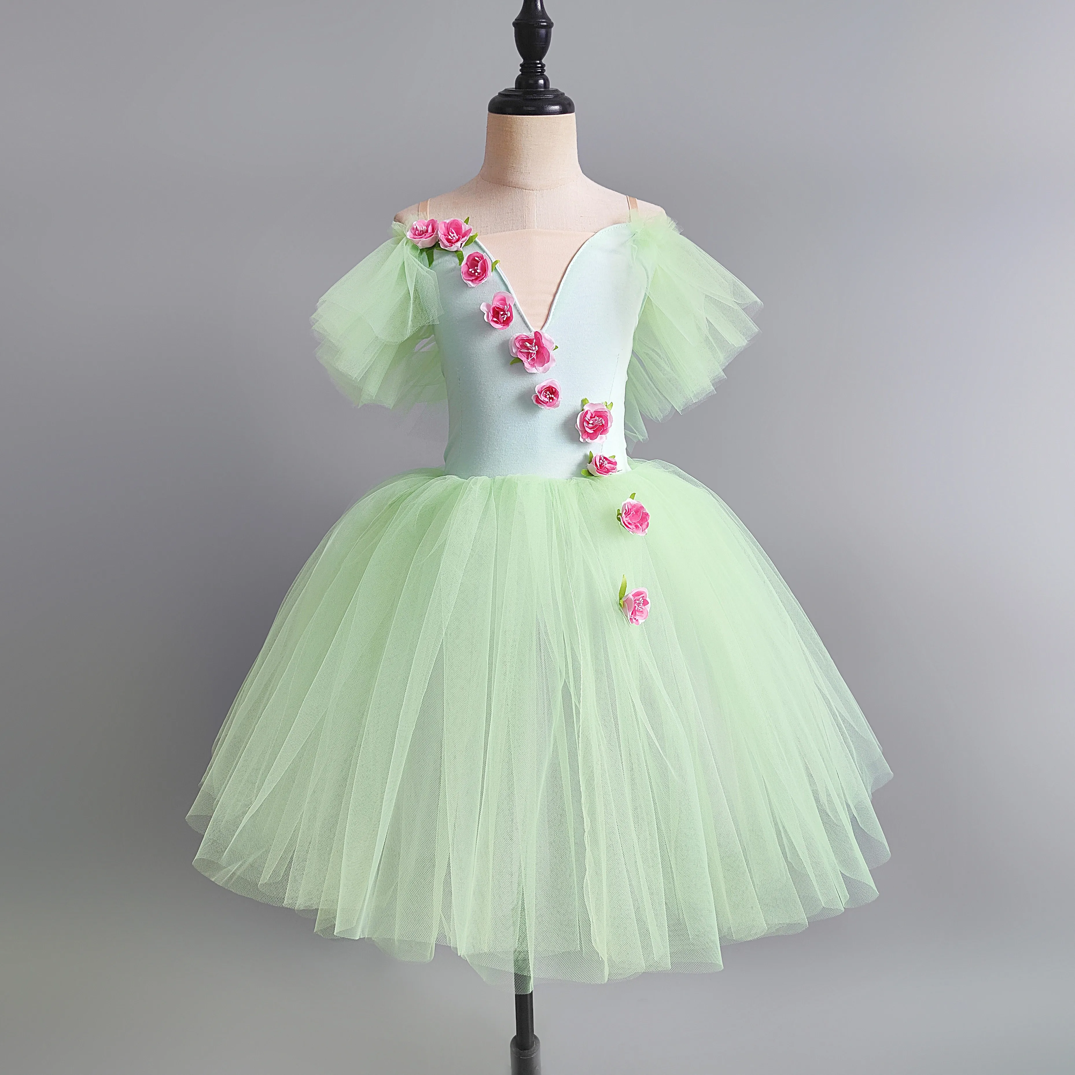 

Green Long Romantic Ballet Tutu Professional Leotard Girl Ballet Adulto Costume Performance Ballet Dress For Girls Tutu Skirts
