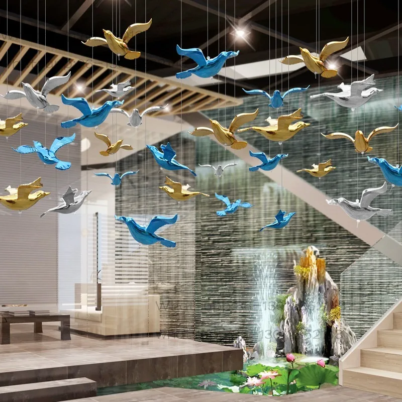 Creative birds, air beauty, charms, shopping malls, atrium, window decorations, props, kindergarten ceiling, colorful birds