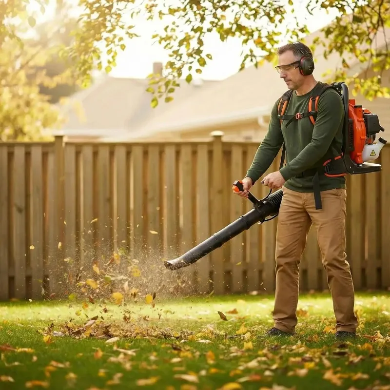 High Performance Backpack Gas Leaf Blower 2-Stroke Engine Adjustable Speed Nozzle Outdoor Yard Cleaning Equipment