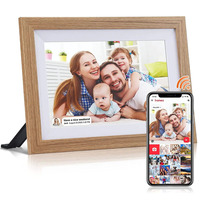 10.1 inch wifi cloud digital photo frame ios Android APP remote digital photo frame wooden digital frame