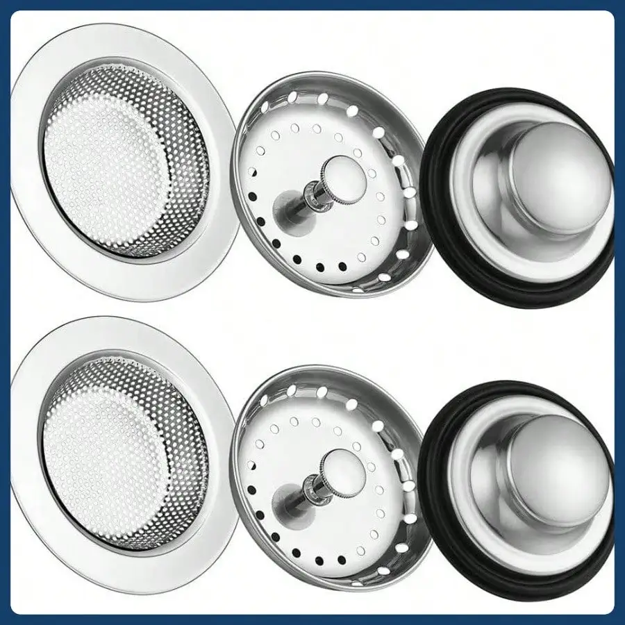 

Сливный фильтр для кухонной раковины, комплект из 6 пробок для раковины из нержавеющей стали, сливная корзина для кухонной раковины с защитой от засорения, набор сито для кухонной мойки