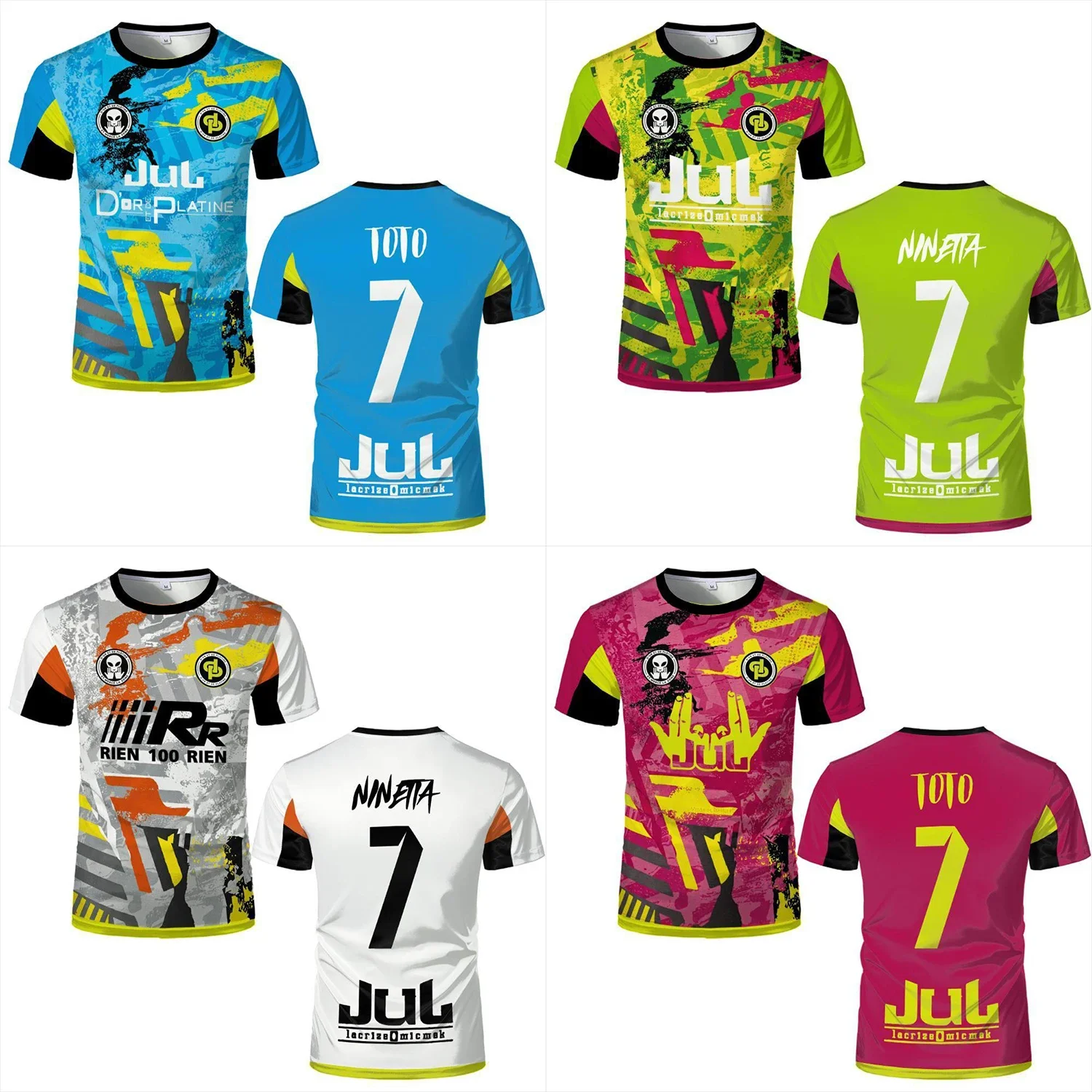 

2026 Summer Jul Toto Et Ninetta Jersey Outdoor Sports Breathable Quick-Drying Football T-Shirt Adult'S Kid'S Short Sleeve Tee