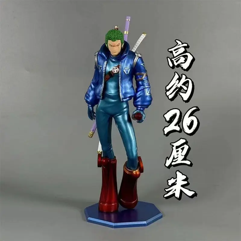 

26CM One Piece Ghost Valley Egg Island First Edition Zoro GK Full Metallic Paint Figure Statue