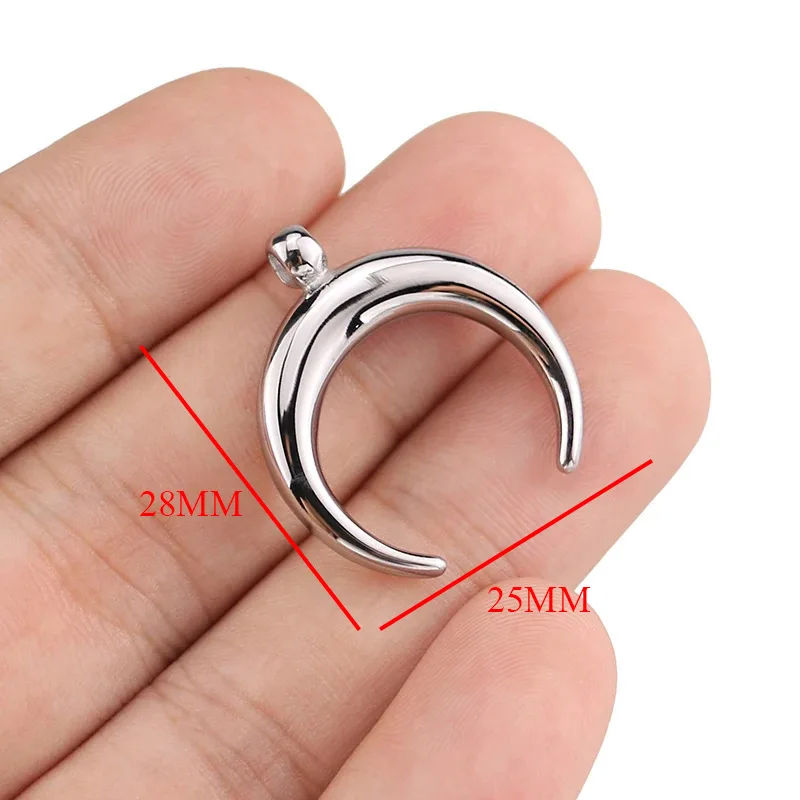 Stainless Steel Crescent Charms Moons Pendants for Sweater Chains Necklace DIY Jewelry Making Supplies Accessories