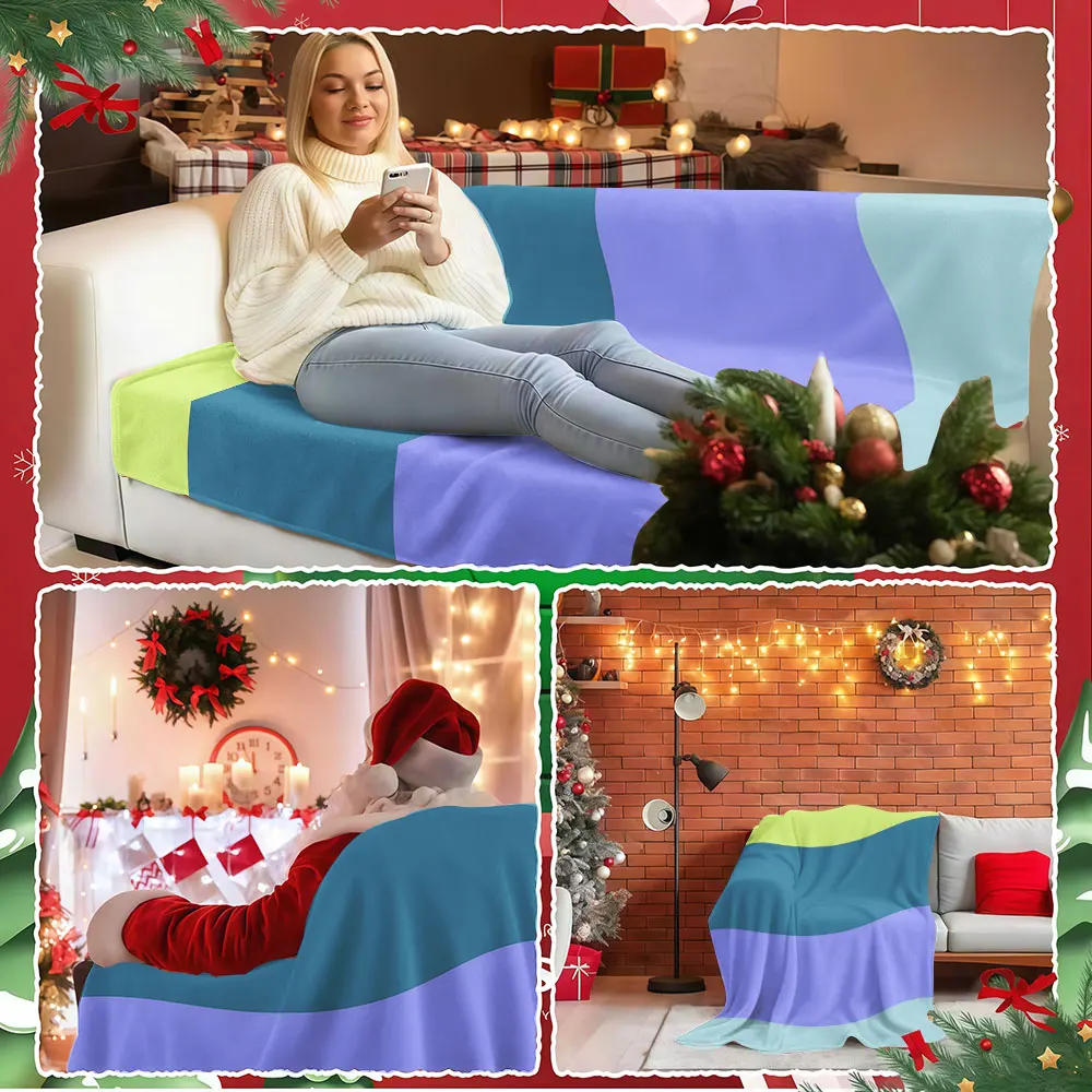 Wave Tones Winter Summer Flannel Blanket Throw Fleece Soft Fuzzy Plush Cozy Fleece Blankets for Sofa Ideal Gifts